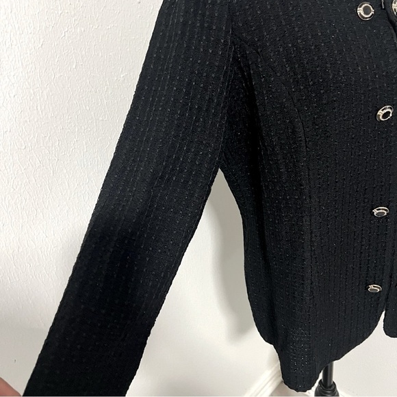 MISOOK Women’s Large Jacket Blazer Knit Black Gold Buttons with Rhinestones EUC - Picture 4 of 9